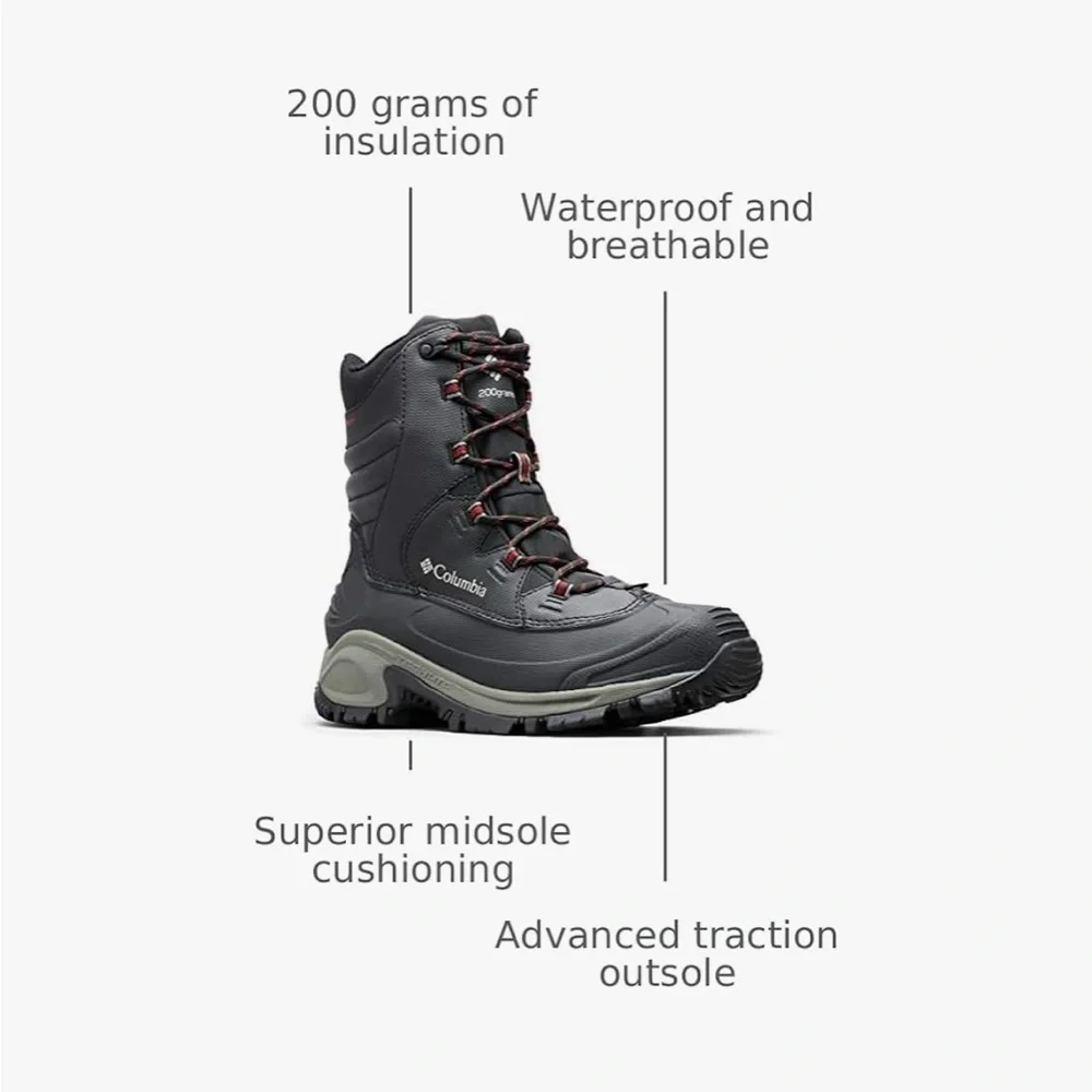 Columbia Bugaboot III Men's Black and Red Snow Boots
